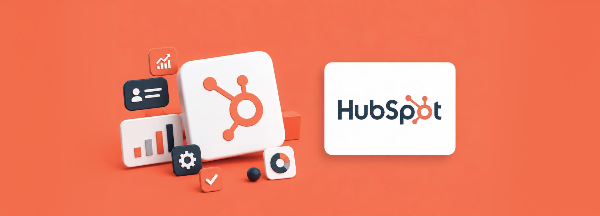 HubSpot logo with marketing icons